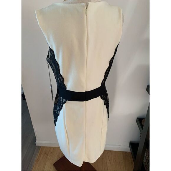 JLo Jennifer López white and black lace dress size 10 - Picture 4 of 6